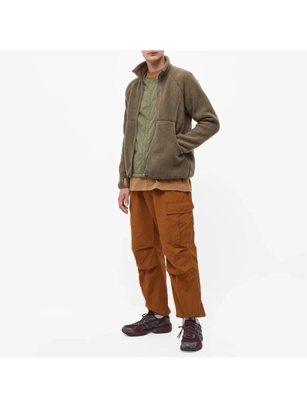 NEW Snow Peak Khaki Thermal Boa Fleece Jacket Small